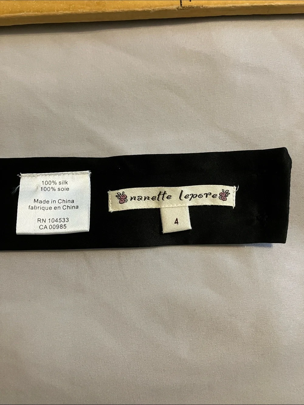 Nanette Lepore Black Floral Appliqué Waist Belt
